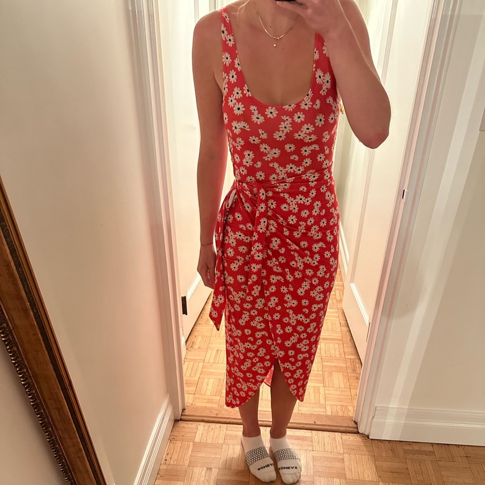 Reformation JEAN red floral dress